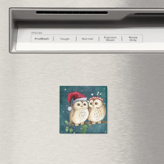 Aimant Chouettes de Noël mignonnes (In Situ (Lave-vaisselle))