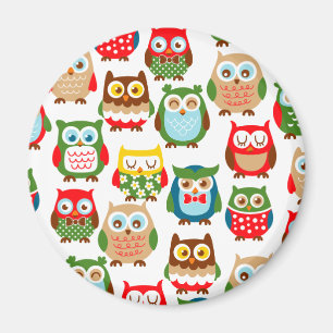 Aimant Chouettes de petits mignons