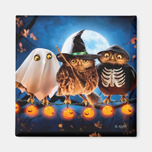 Aimant Chouettes d'Halloween (Devant)