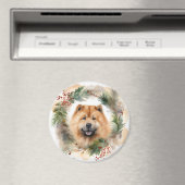 Aimant chow chow Christmas Wreath Festive Pup (In Situ (Lave-vaisselle))