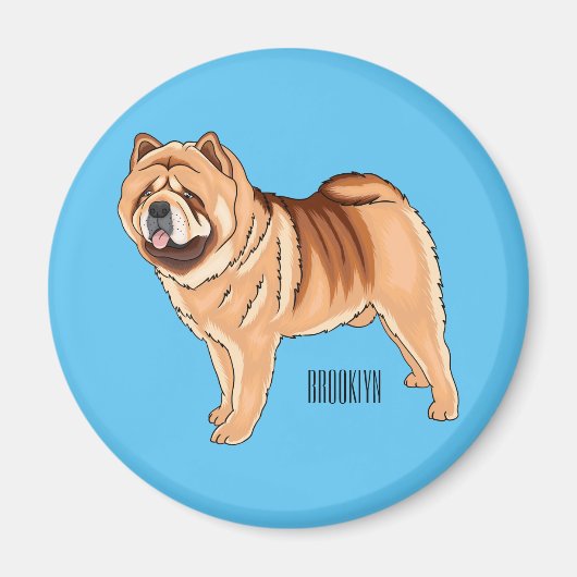 Aimant Chow Chow dog cartoon (Devant)