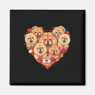 Aimant Chow Chow drôle coeur Saint Valentin Chow Chow Fem