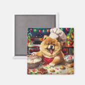 Aimant Chow Chow Holiday Baking : Festive Noël (Recto/Verso)
