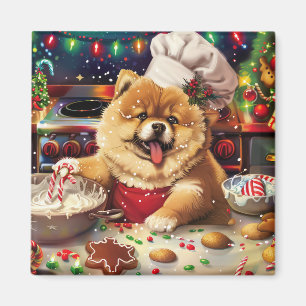 Aimant Chow Chow Holiday Baking : Festive Noël
