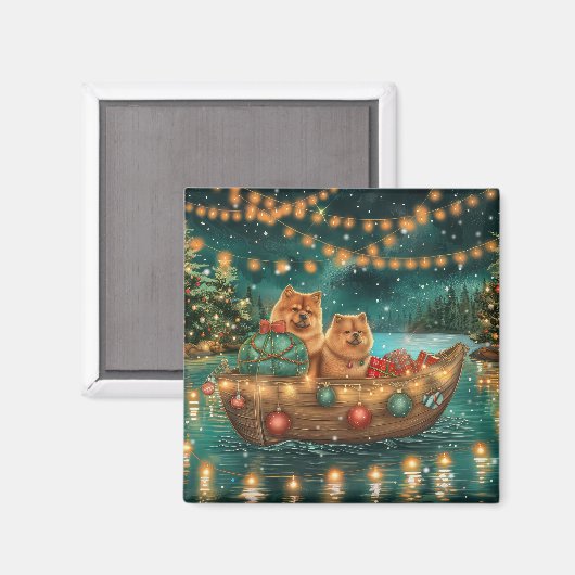 Aimant Chow Chow Noël Festive Voyage (Recto/Verso)