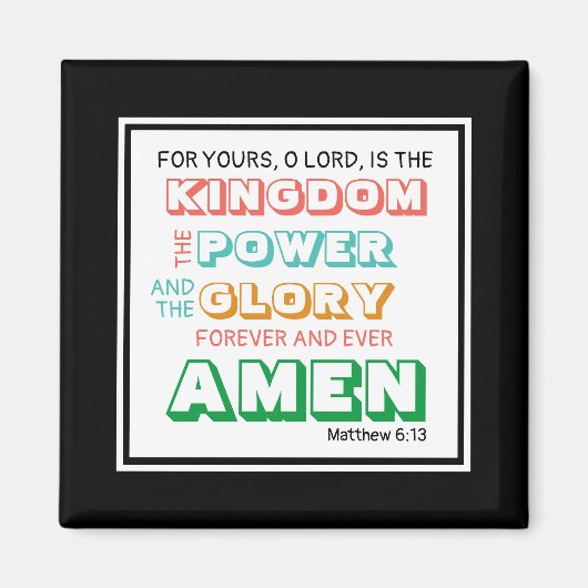 Aimant chrétien | Gloire À L'Éternel | Noir (Devant)