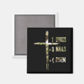 Aimant Chrétien Une Croix Plus Trois Clous Égal Pardon (Recto/Verso)