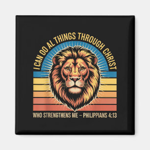 Aimant Chrétiens Philippiens 4_13 Force Lion Religieux