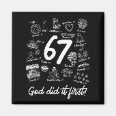 Aimant Christian 6 7 Meme Six Seven 67 Bible Verse Script (Devant)