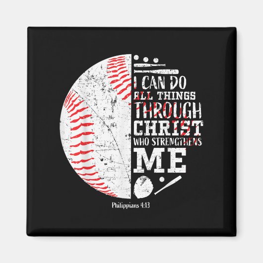Aimant Christian Baseball Philipans 4_13 I Can Do All Thi (Devant)