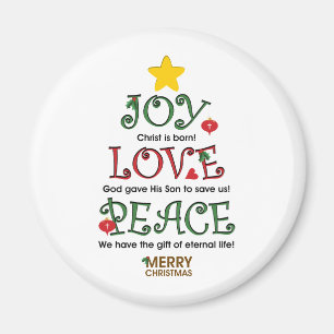 Aimant Christian Christmas Joy Amour et Paix