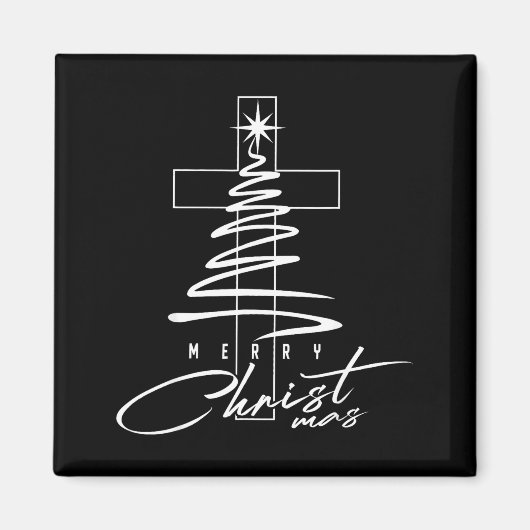 Aimant Christian Cross Jesus Merry Christmas Xmas Tree Ho (Devant)