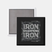 Aimant Christian Dad Iron Sharpens Iron Scriture Verse B (Recto/Verso)