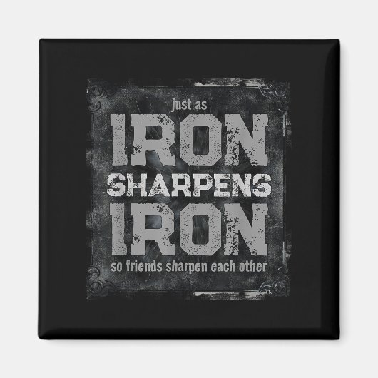 Aimant Christian Dad Iron Sharpens Iron Scriture Verse B (Devant)