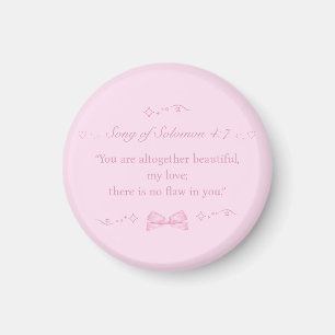 Aimant Christian Girl Coquette rose Bible Verse