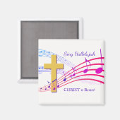 Aimant Christian HALLELUJAH CHRIST EST REMONTÉ Pâques (Recto/Verso)