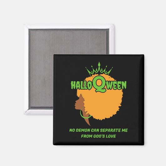Aimant Christian Halloween Afro Reine HALLOQWEEN (Recto/Verso)