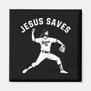 Aimant Christian Jésus Sauve Baseball Tcher - Ciel 01 S