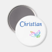 Aimant Christian Rainbow Dove (Recto/Verso)