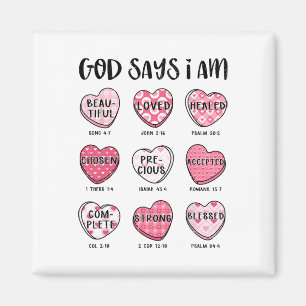 Aimant Christian Valentine Dieu dit Bible Verses Coeurs F