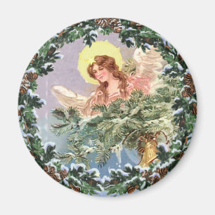 Aimant CHRISTMAS ANGEL & WREATT par SHARON SHARPE
