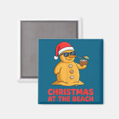 Aimant Christmas At The Beach Shirt Funny Sandman Trocal (Recto/Verso)