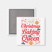 Aimant Christmas Baking Queen Funny Xmas Cookie Lover Wom (Recto/Verso)