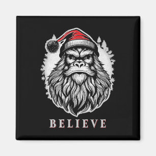 Aimant Christmas Bigfoot - Croire en Bigfoot porter San