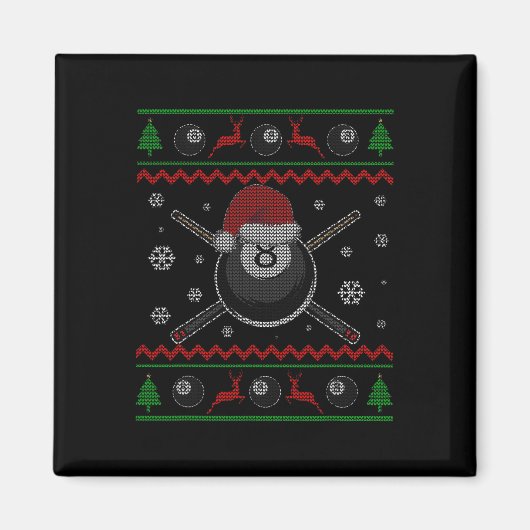 Aimant Christmas Billard Pool Snooker Sport Player Funn (Devant)