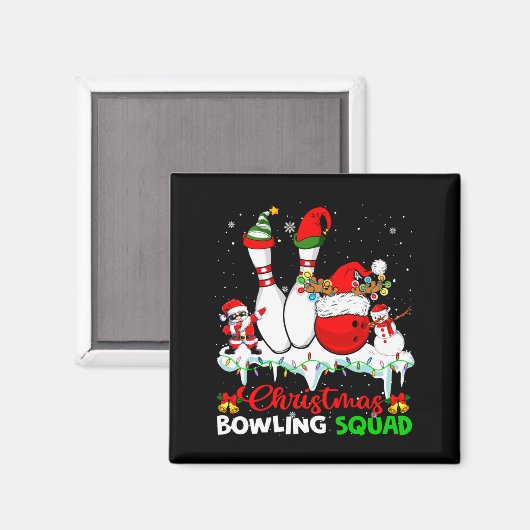Aimant Christmas Bowling Squad Dabbing Santa Elf Bowling  (Recto/Verso)
