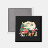 Aimant Christmas Camng Gingerbread Campfire Tree Santa Ha (Recto/Verso)