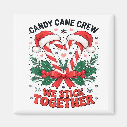 Aimant Christmas Candy Cane Heart Holiday Family Matching (Devant)