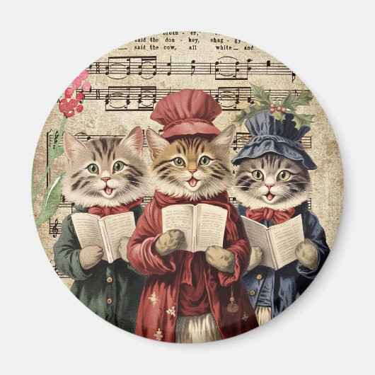 Aimant Christmas Caroling Cats (Devant)