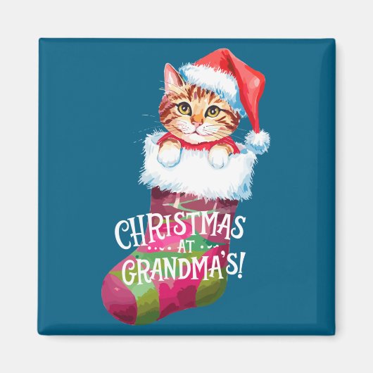 Aimant Christmas Cat _ Christmas At Grandma Cat _ Cute Ca (Devant)