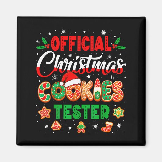 Aimant Christmas Cookie Tester Taster Baking Crew Toddler (Devant)