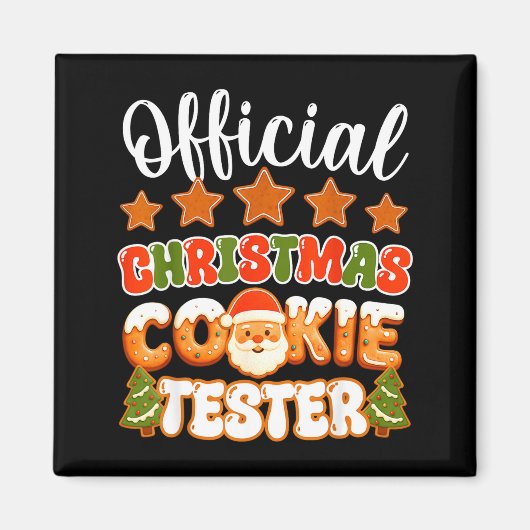 Aimant Christmas Cookie Tester Taster Funny Family Baking (Devant)