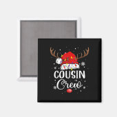 Aimant Christmas Cousin Crew Funny Santa Hat Light Kids M (Recto/Verso)