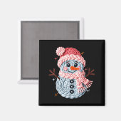 Aimant Christmas Crochet Faux Yarn Crochet Snowman Funny  (Recto/Verso)