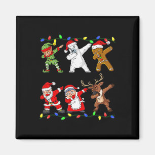 Aimant Christmas Dabbing Santa And Friends Quarantine Boy