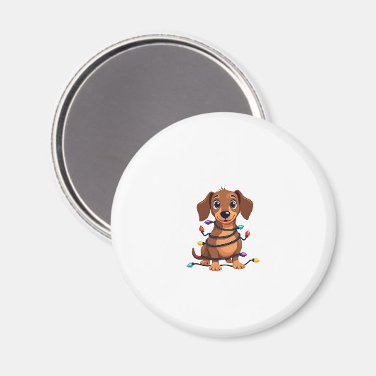 Aimant Christmas Dachshund Lights (Recto/Verso)