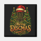 Aimant Christmas Disc Golf Merry Discmas  (Devant)