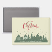 Aimant Christmas Elegant Winter Houses | Realtor Custom (Recto/Verso)