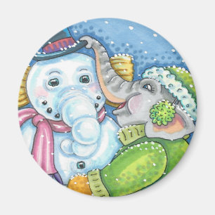 AIMANT CHRISTMAS ÉLÉPHANT CONSTRUCTION CUTE PACHYDERM SNO