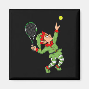Aimant Christmas Elf Tennis Fun Boys Girls Enfants Ados X