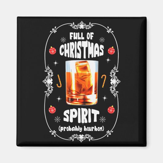 Aimant Christmas Fir Tree With Bourbon Ugly Xmas Bourbon  (Devant)