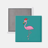 Aimant Christmas Flamingo with Santa Hat (Recto/Verso)