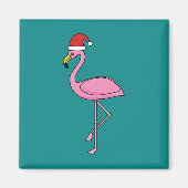 Aimant Christmas Flamingo with Santa Hat (Devant)