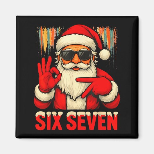 Aimant Christmas Funny Six Seven 6 7 Meme Santa Men Boys  (Devant)