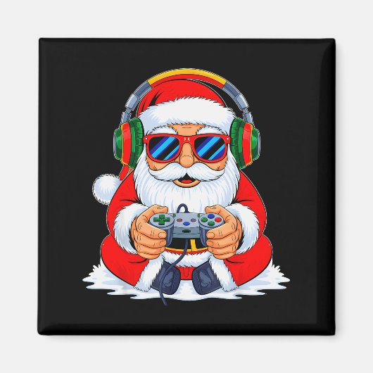 Aimant Christmas Gamer Boys Video Game Funny Santa Xmas S (Devant)