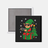 Aimant Christmas Gamer Retro Elf Funny Xmas Gaming Boys K (Recto/Verso)